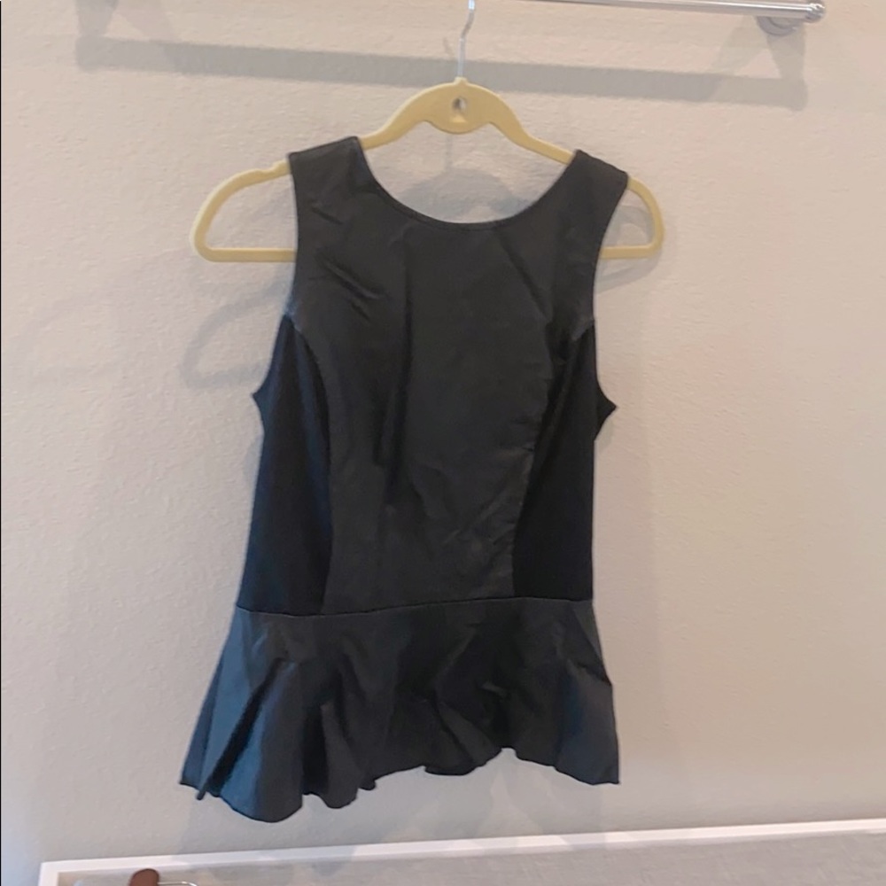 Faux leather pemplem top.